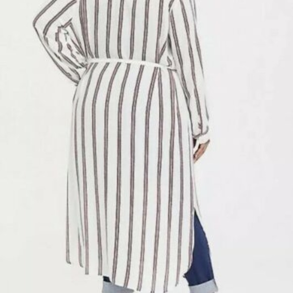 Torrid Women Kimono 4 BLACK RED STRIPE GEORGETT - Picture 4 of 4